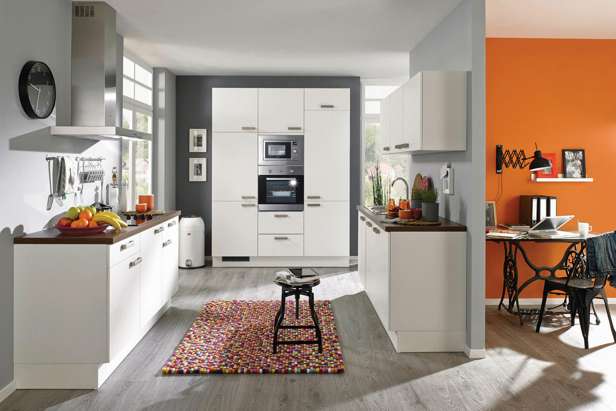 KÜCHENLEERBLOCK   in Weiß  - Edelstahlfarben/Weiß, KONVENTIONELL, Holzwerkstoff/Metall (180/180/180cm) - Xora