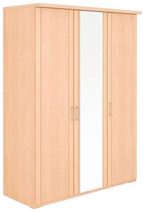 DREHTÜRENSCHRANK 3-türig Eiche Bianco  - Eiche Bianco/Silberfarben, KONVENTIONELL, Glas/Holzwerkstoff (150/197/58cm) - Venda