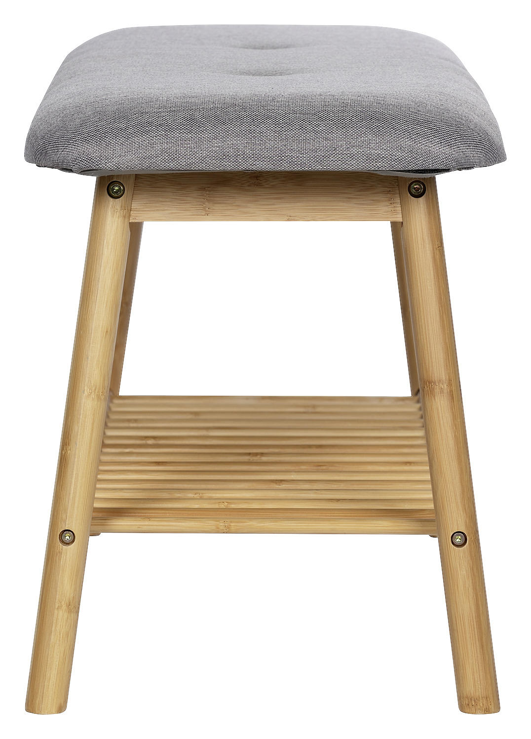 HOCKERBANK 90/45/34 cm Grau Bambus  - Grau, Basics, Holz/Textil (90/45/34cm) - Wenko