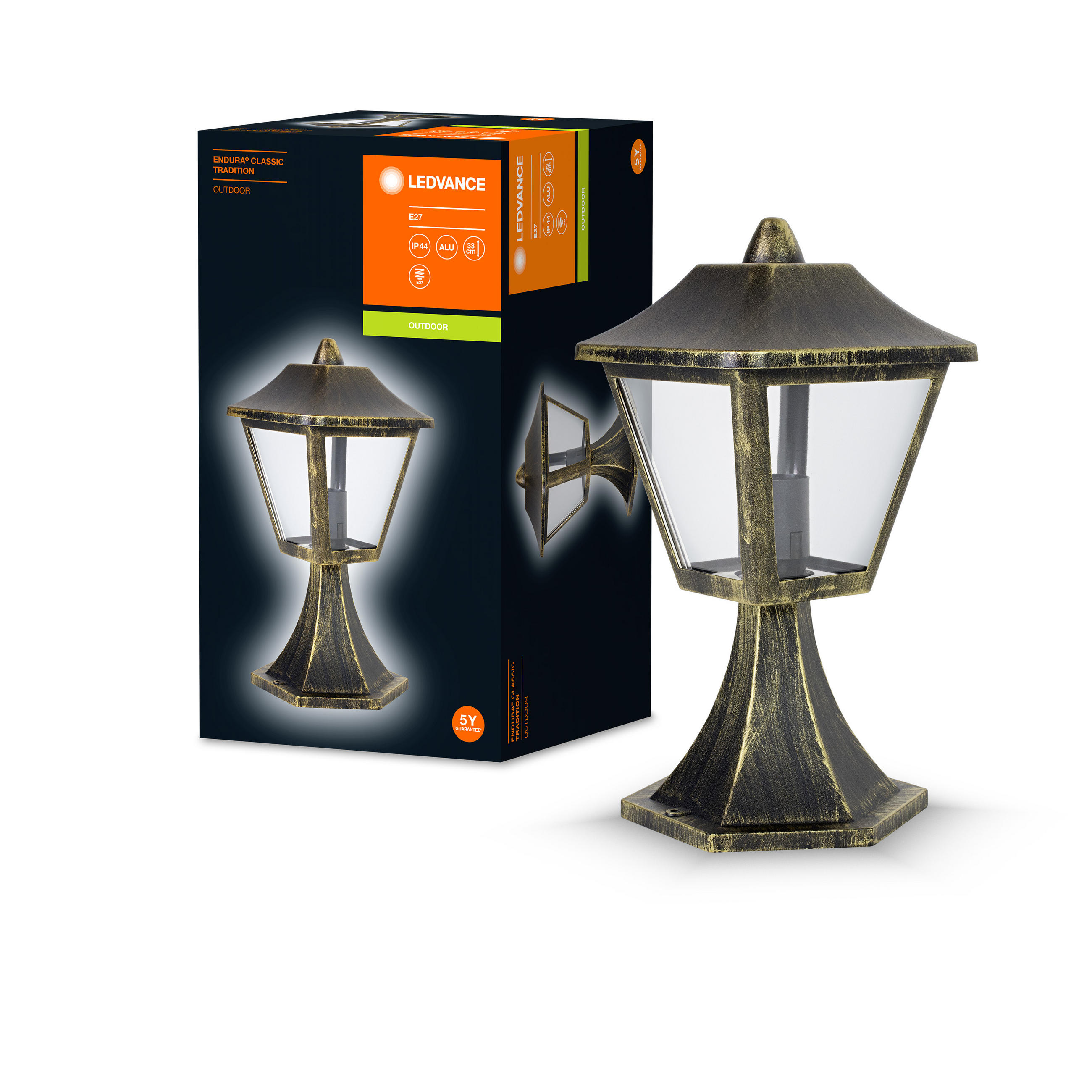 WEGELEUCHTE Endura Classic Tradition 17/17/32,5 cm   - Goldfarben/Schwarz, Basics, Metall (17/17/32,5cm) - Ledvance