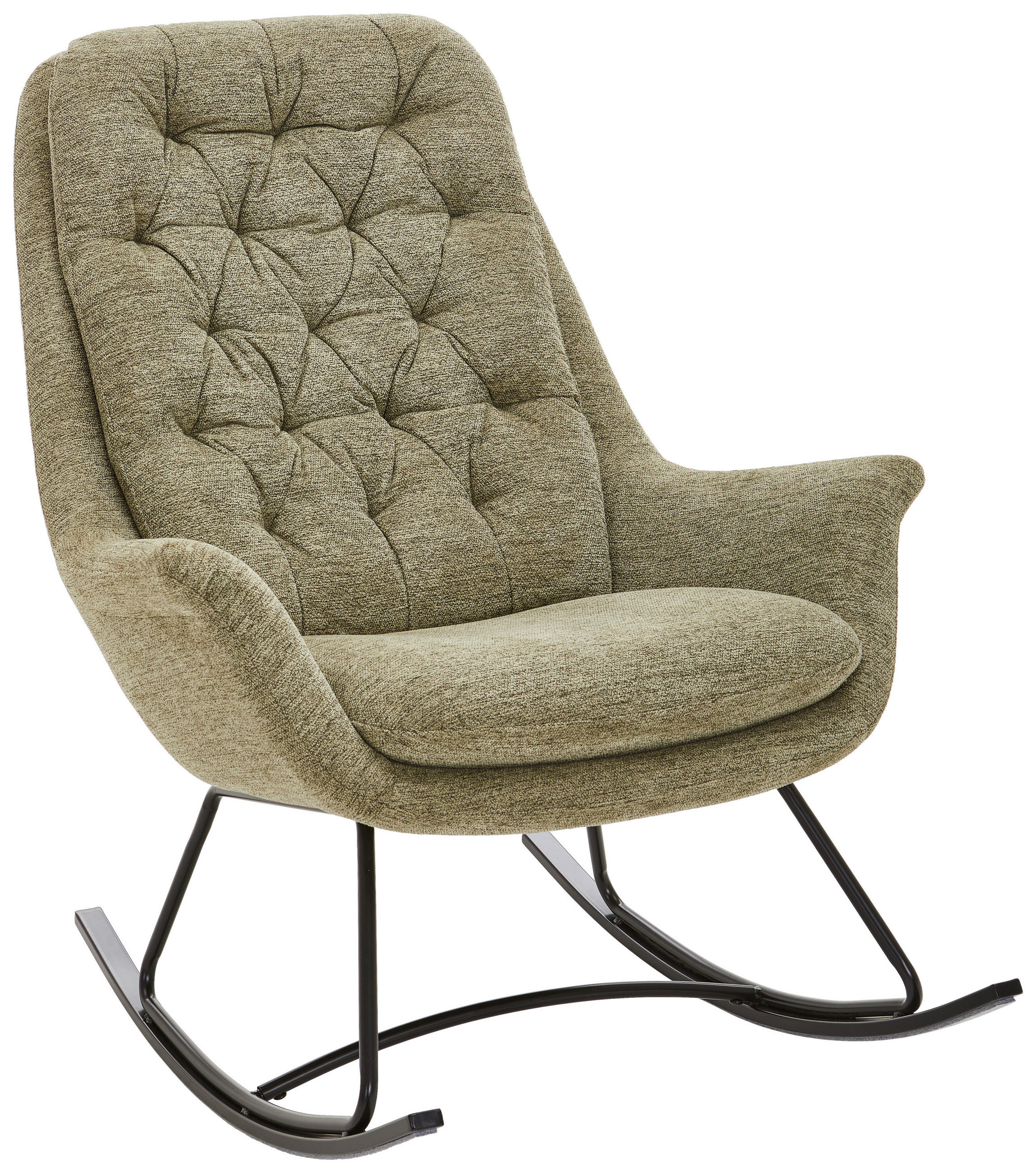 SCHAUKELSESSEL Webstoff    - Greige/Schwarz, Design, Textil/Metall (75,5/99/93cm) - Carryhome