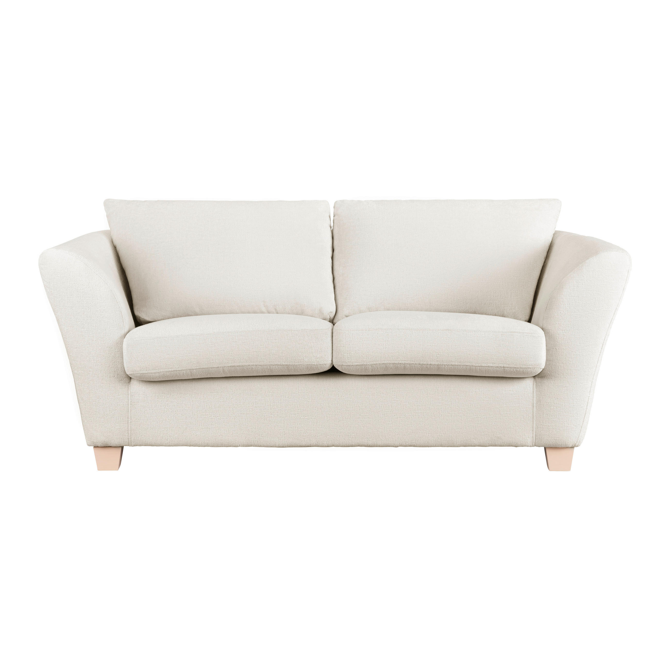 2-SITZER-SOFA in chenille beige  - beige/couleur écru, textile/bois (190/70-85/95cm) - MID.YOU