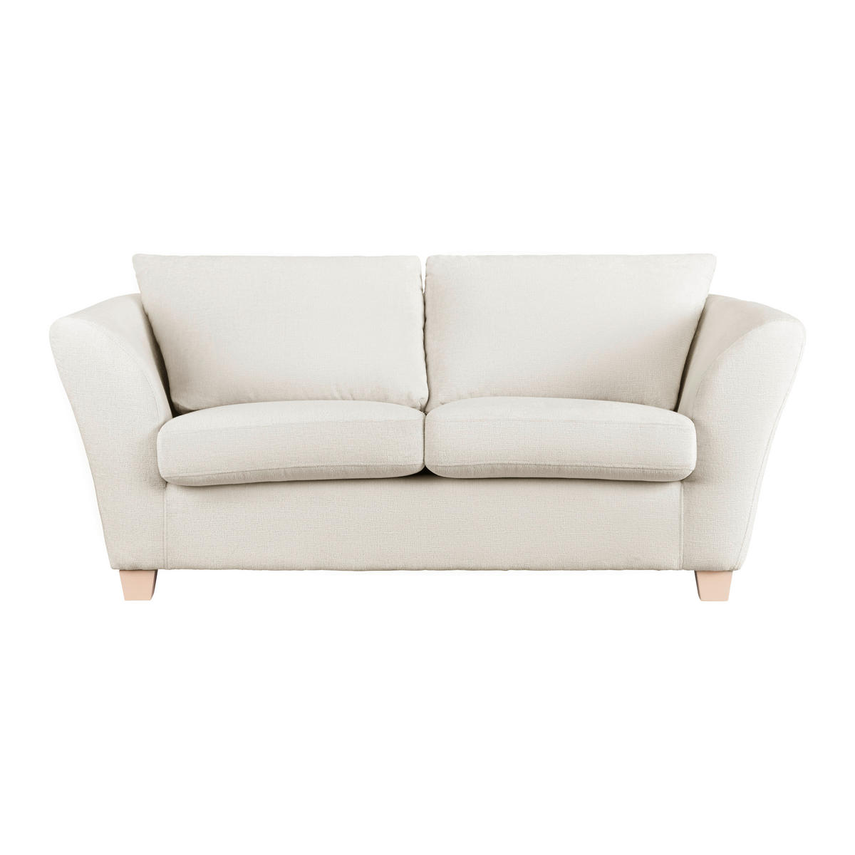 2-SITZER-SOFA in chenille beige  - beige/couleur écru, textile/bois (190/70-85/95cm) - MID.YOU
