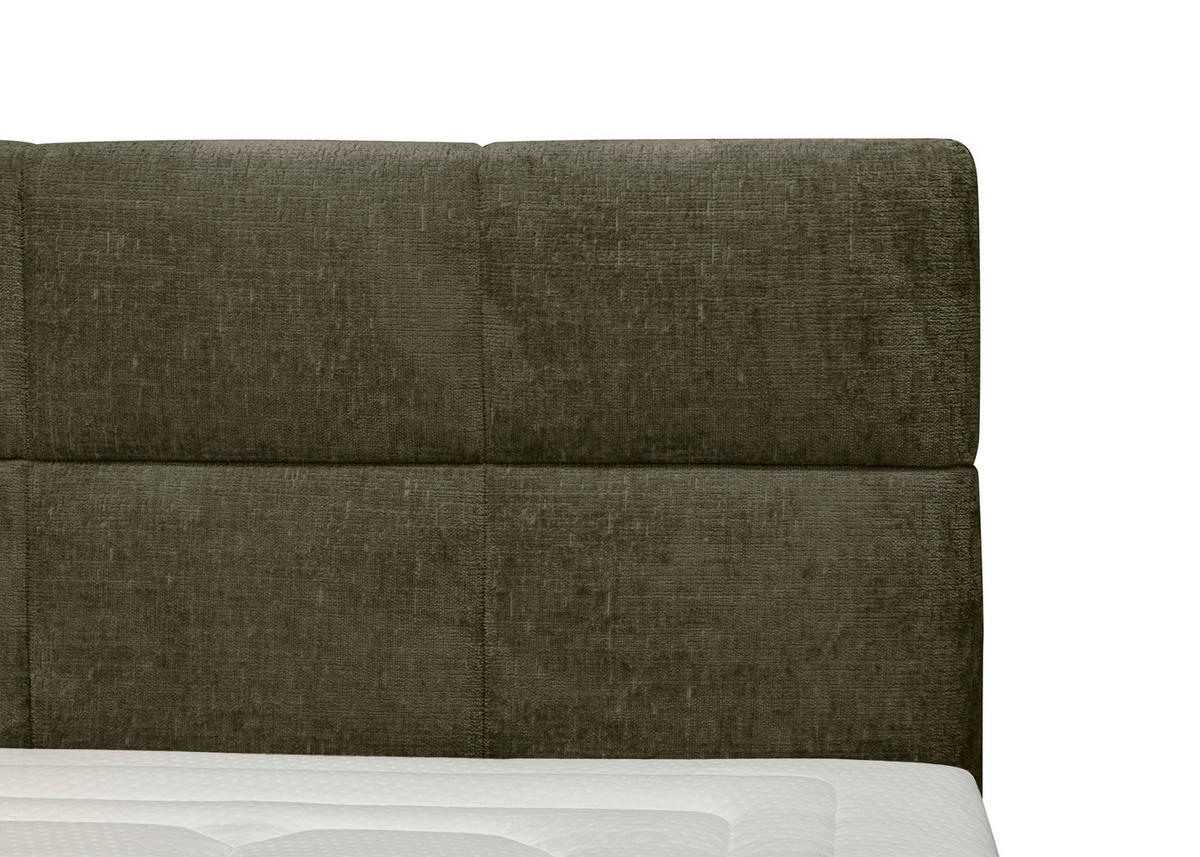 BOXSPRINGBETT 180/200 cm  in Dunkelgrün  - Dunkelgrün/Eichefarben, Konventionell, Holz/Textil (180/200cm) - Carryhome