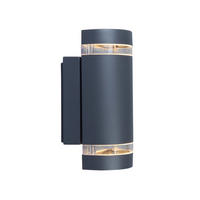 AUßENWANDLEUCHTE FOCUS 11/23,5/10,9 cm   - Klar/Anthrazit, Design, Glas/Metall (11/23,5/10,9cm)