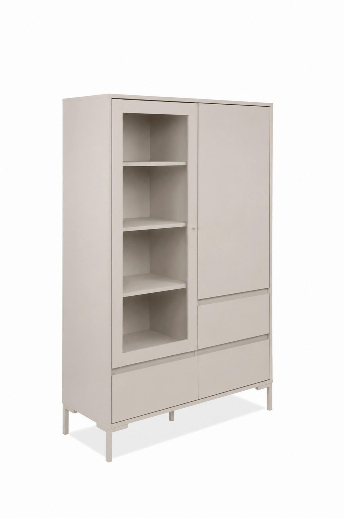 VITRINE  in Kaschmir  - Kaschmir, Design, Glas/Holzwerkstoff (100/155/40cm) - MID.YOU