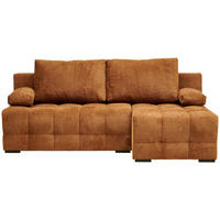 ECKSOFA Rostfarben Chenille  - Rostfarben/Schwarz, MODERN, Kunststoff/Textil (204/145cm) - home24