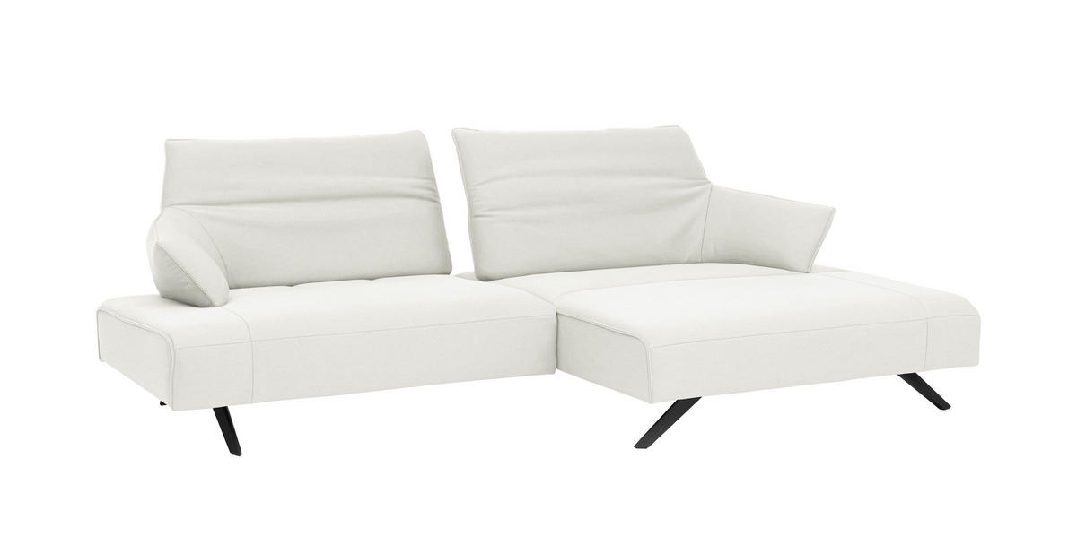 ECKSOFA in Struktur Creme  - Anthrazit/Creme, Design, Textil/Metall (276/165cm) - Himolla