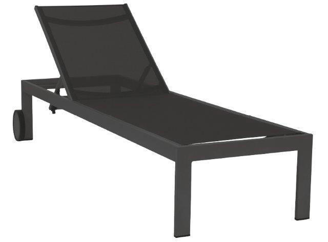 SONNENLIEGE 60/35/198 cm  - Anthrazit, Basics, Textil/Metall (60/35/198cm) - Gardenson