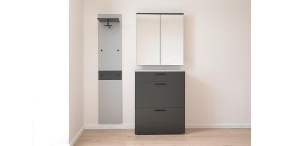 GARDEROBE 3-teilig in 220/200/38 cm - Anthrazit/Grau, KONVENTIONELL, Holzwerkstoff (220/200/38cm) - Moderano