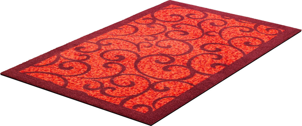 FUßMATTE 75/120 cm Grillo  - Anthrazit/Rot, LIFESTYLE, Kunststoff/Textil (75/120cm) - Grund