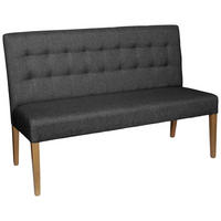 SITZBANK 141/95/64 cm Webstoff Anthrazit Holz  - Eichefarben/Anthrazit, KONVENTIONELL, Holz/Textil (141/95/64cm) - Carryhome