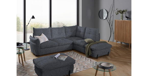 ECKSOFA in Bouclé Grau  - Schwarz/Grau, Design, Textil/Metall (250/220cm) - Xora