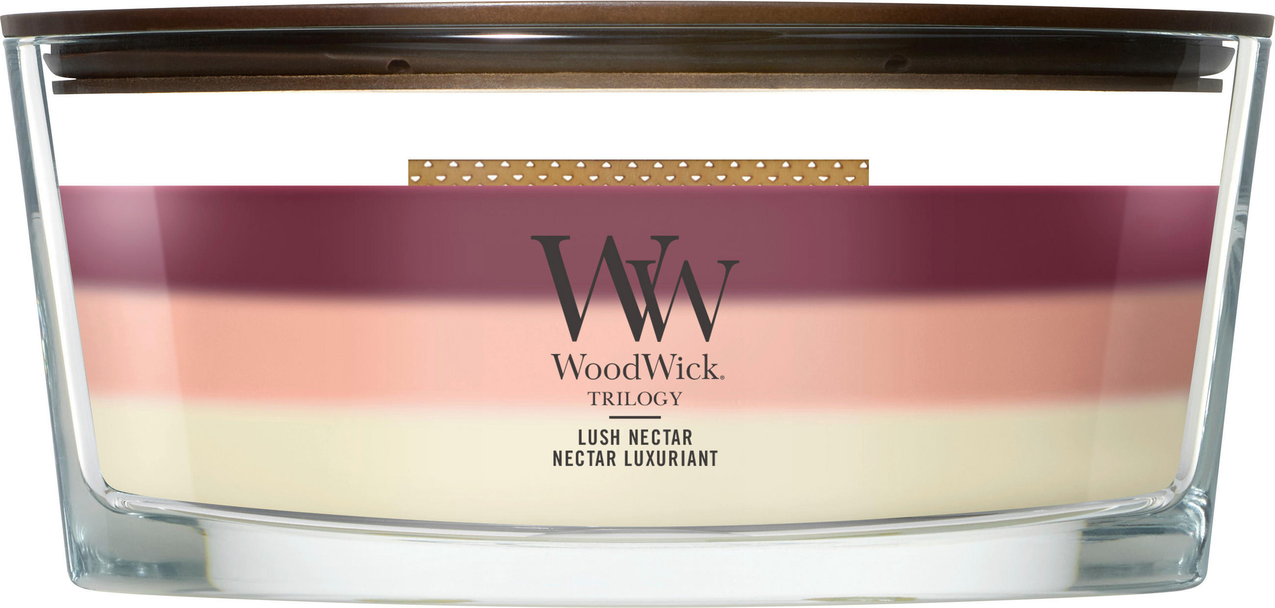 VONNÁ SVÍČKA  - bílá/bordeaux, Basics, parafín/sklo (19/9/12cm) - WoodWick