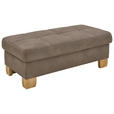 HOCKER Mikrofaser Braun  - Beige/Braun, KONVENTIONELL, Holz/Textil (130/47/65cm) - Voleo