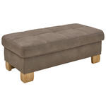 HOCKER aufklappbar Mikrofaser Braun  - Beige/Braun, KONVENTIONELL, Holz/Textil (130/47/65cm) - Voleo