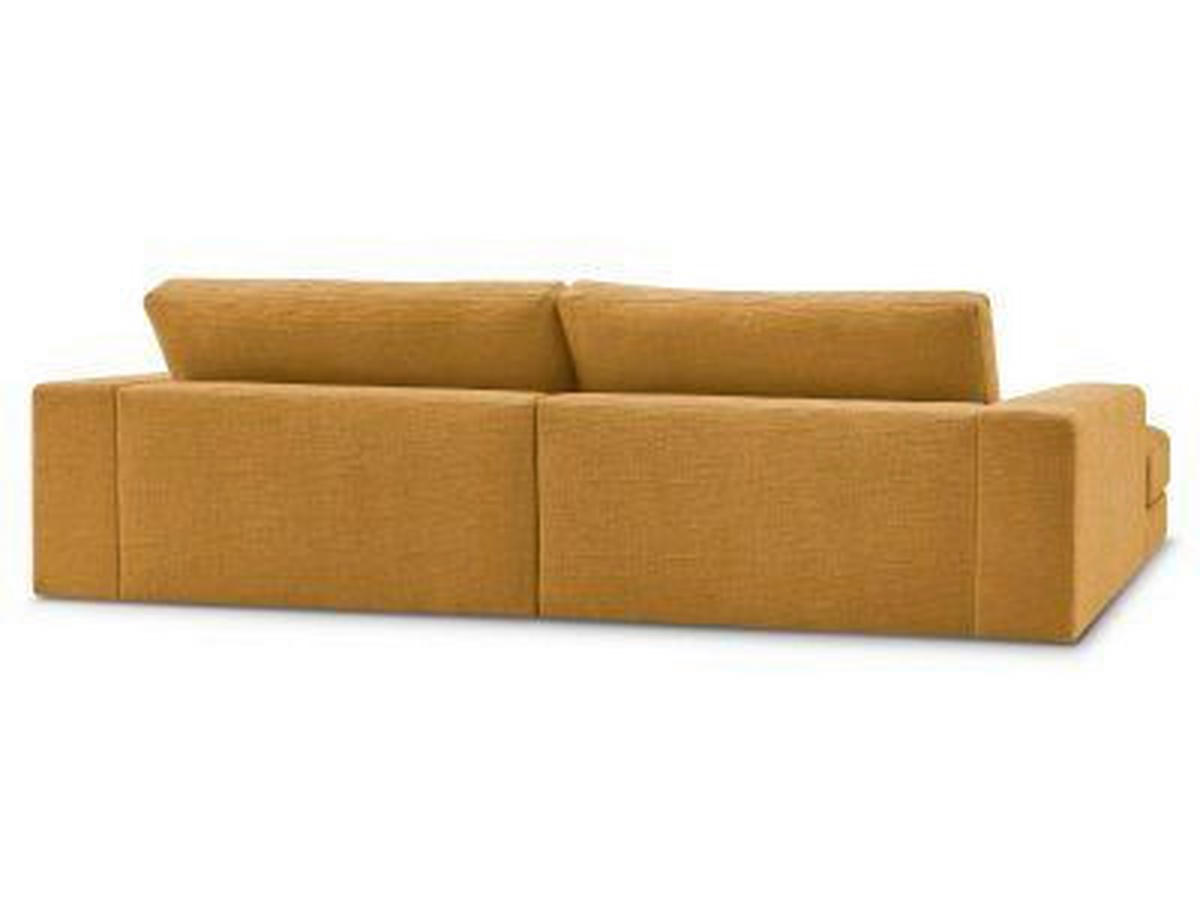 ECKSOFA Ottomane rechts  LEONARD  Gelb Struktur  - Gelb/Schwarz, MODERN, Kunststoff/Textil (274/159cm)