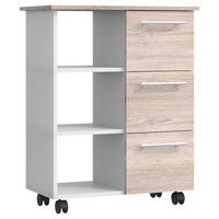 ALLZWECKWAGEN in Weiß, Sonoma Eiche  - Weiß/Sonoma Eiche, Design, Holzwerkstoff (68/38/85cm) - MID.YOU