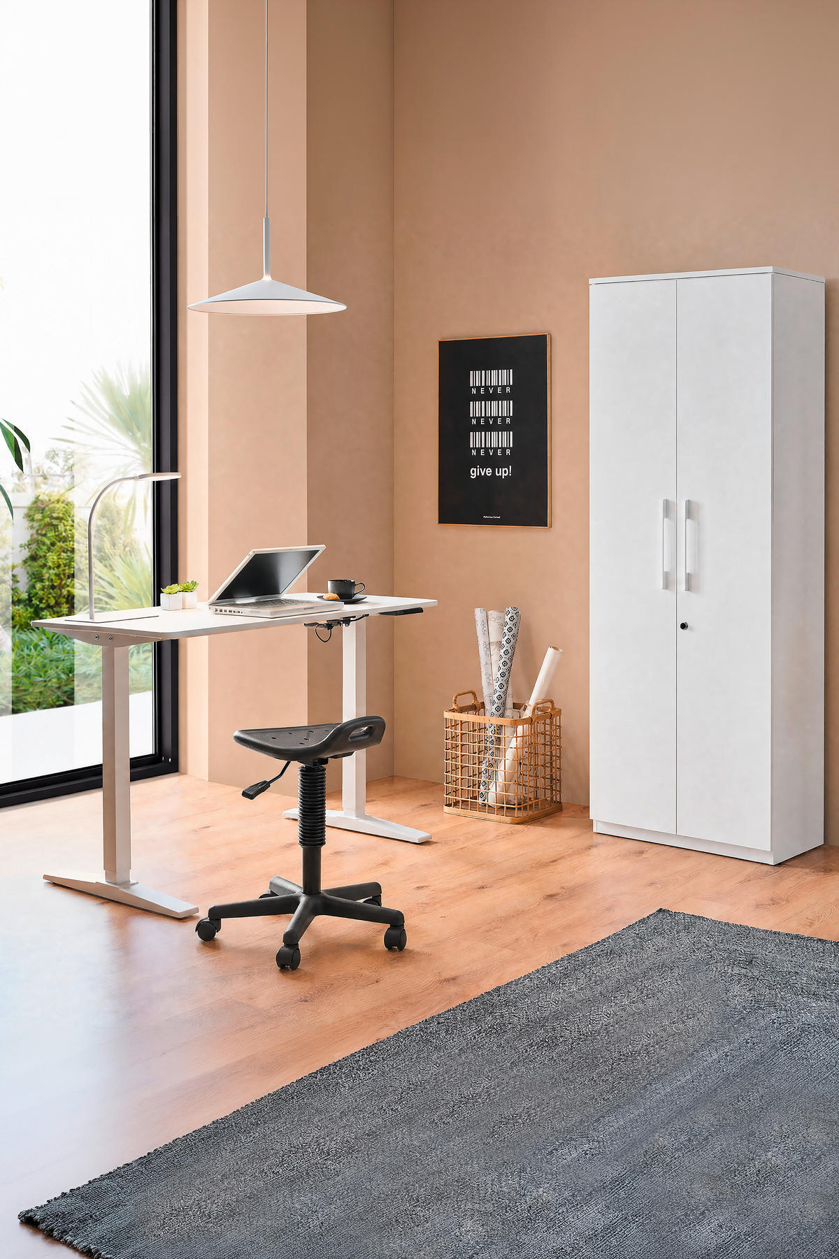SCHREIBTISCH 120/60/75-120 cm Weiß elektrisch höhenverstellbar  - Weiß, KONVENTIONELL, Holzwerkstoff/Metall (120/60/75-120cm) - Carryhome