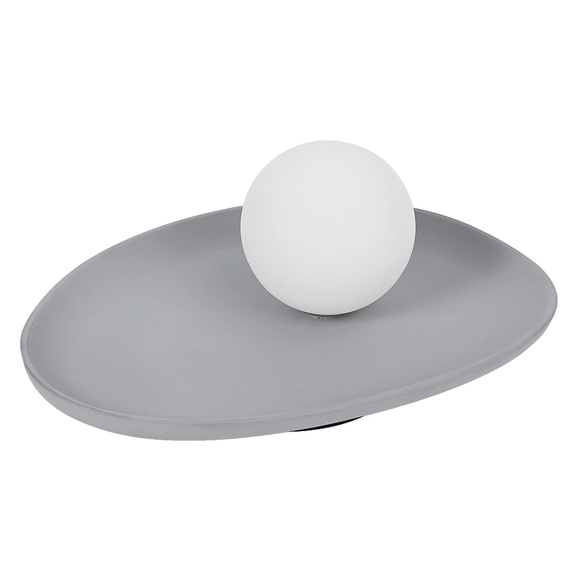 TISCHLEUCHTE 32.5/24/13.5 cm   - Grau, Basics, Glas/Stein (32.5/24/13.5cm) - Osram