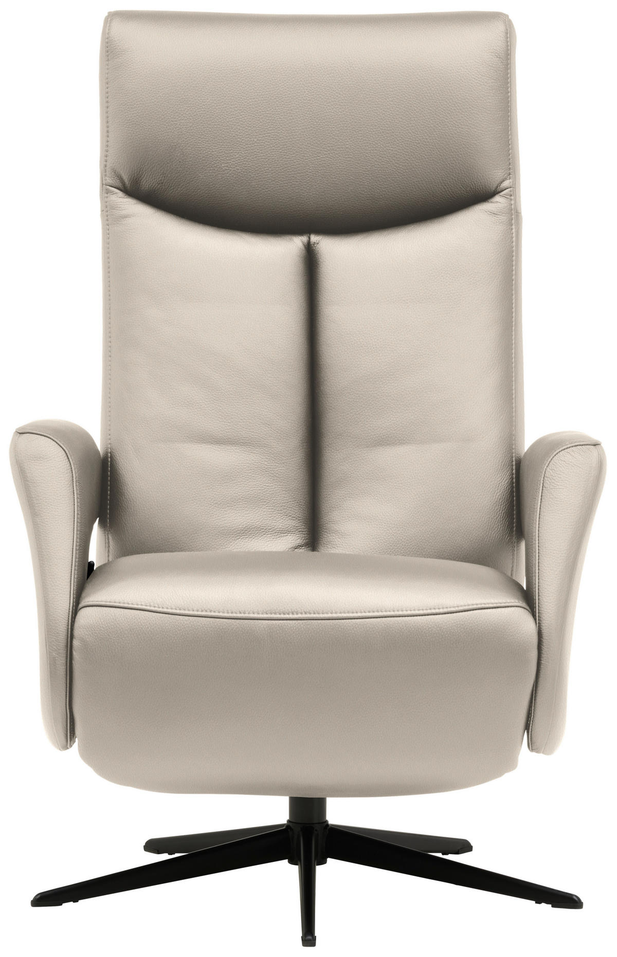RELAXSESSEL in Leder Creme  - Creme/Schwarz, Design, Leder/Metall (74/105/82cm) - Welnova