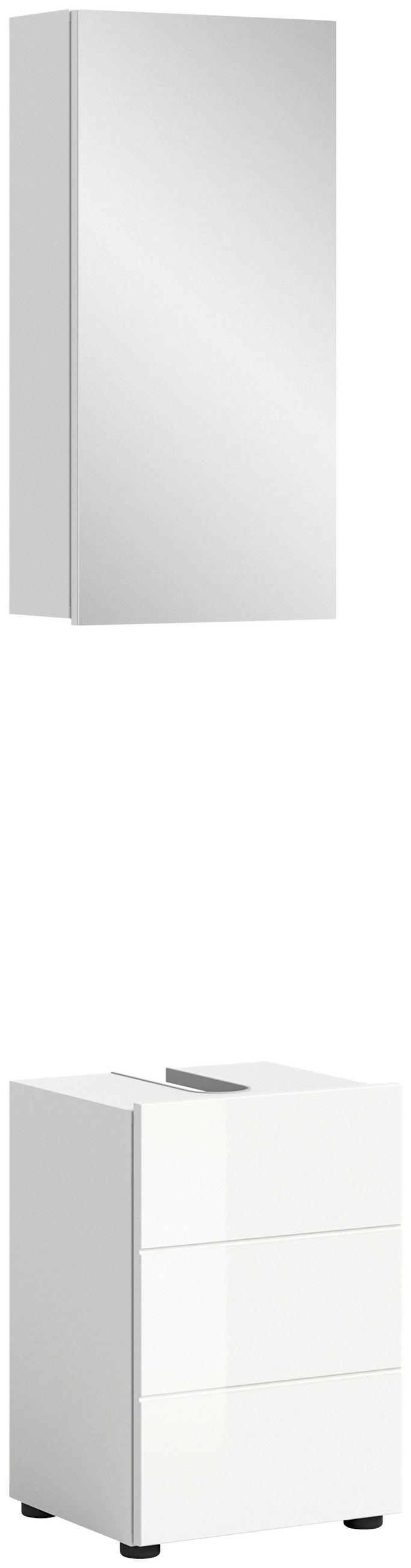 KOUPELNA PRO HOSTY, bílá, vysoce lesklá bílá, 38/190/34 cm - bílá/černá, Moderní, kompozitní dřevo/plast (38/190/34cm) - MID.YOU