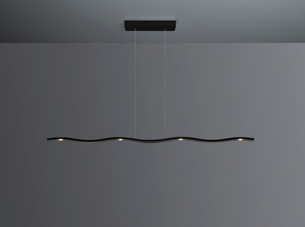 LED-HÄNGELEUCHTE FLUID 3.0 140/8/165 cm  - Dunkelblau, Design, Metall (140/8/165cm) - Escale