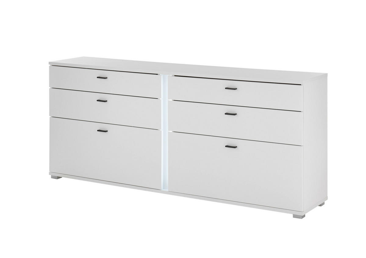 SIDEBOARD  in 200/86/42 cm  - Silberfarben/Schwarz, Design, Holzwerkstoff/Kunststoff (200/86/42cm) - MID.YOU