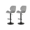 BARHOCKER Samt, Velours Grau Stahl Typenauswahl, Sitzfläche 360° drehbar, abwischbar  - Schwarz/Grau, MODERN, Textil/Metall (42/96-117/51cm) - MID.YOU