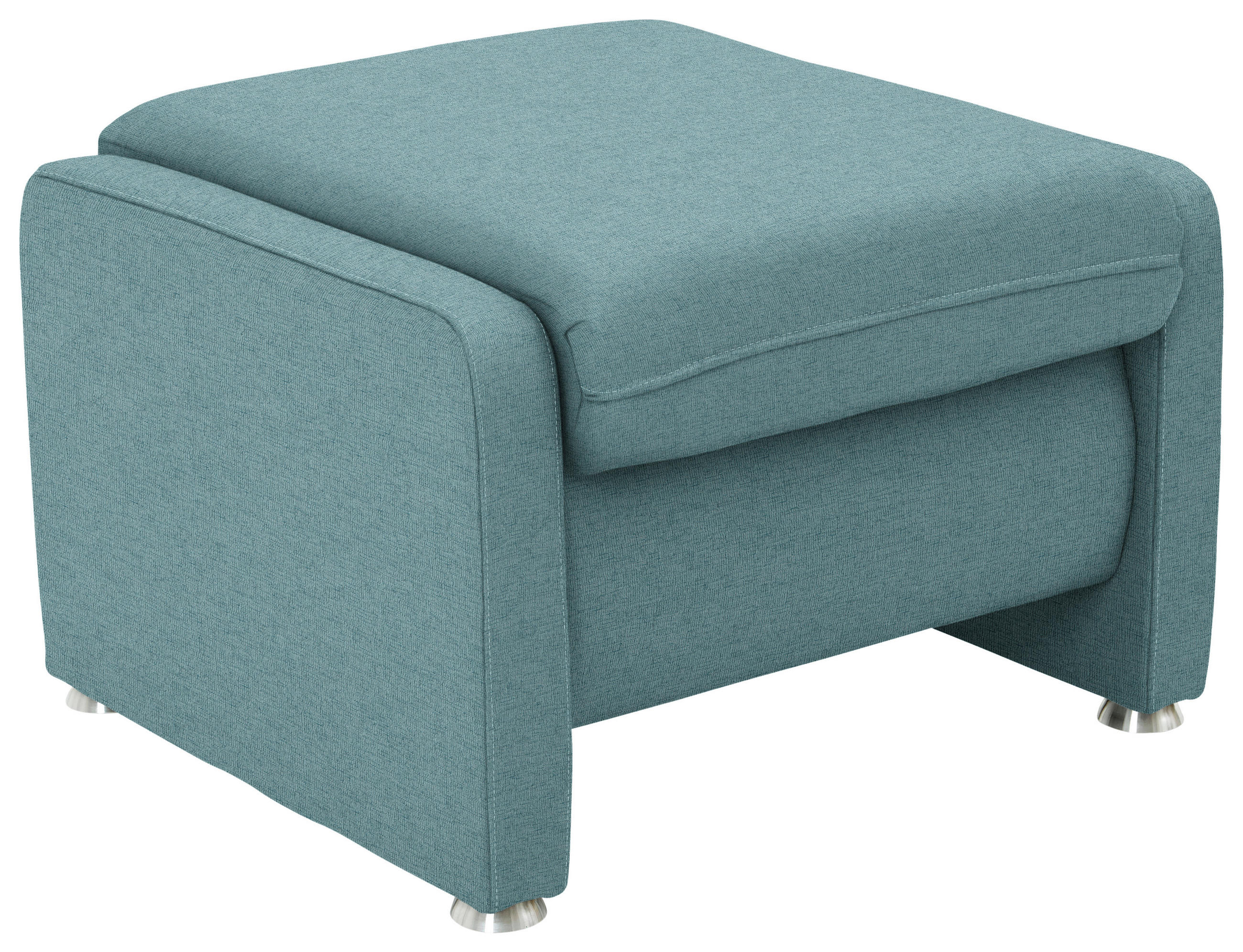 HOCKER in Textil Hellblau  - Alufarben/Hellblau, KONVENTIONELL, Textil/Metall (67/44/58cm) - Beldomo Comfort