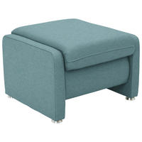 HOCKER in Textil Hellblau  - Alufarben/Hellblau, KONVENTIONELL, Textil/Metall (67/44/58cm) - Beldomo Comfort