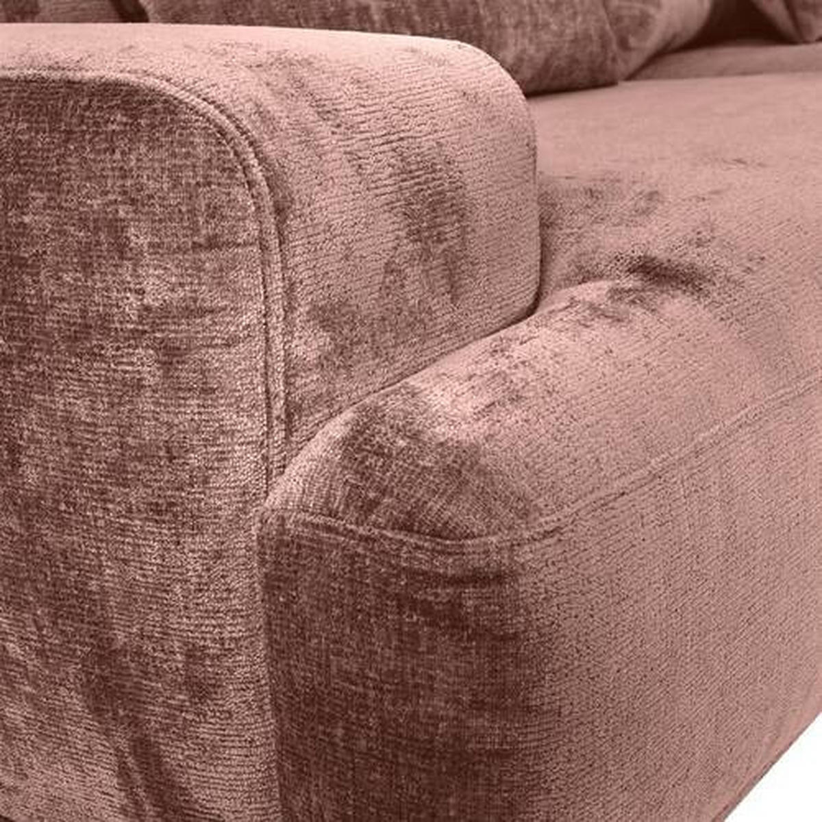 BIG SOFFA i chenille gammelrosa  - svart/gammelrosa, Klassisk, textil/plast (282/73/115cm) - MID.YOU