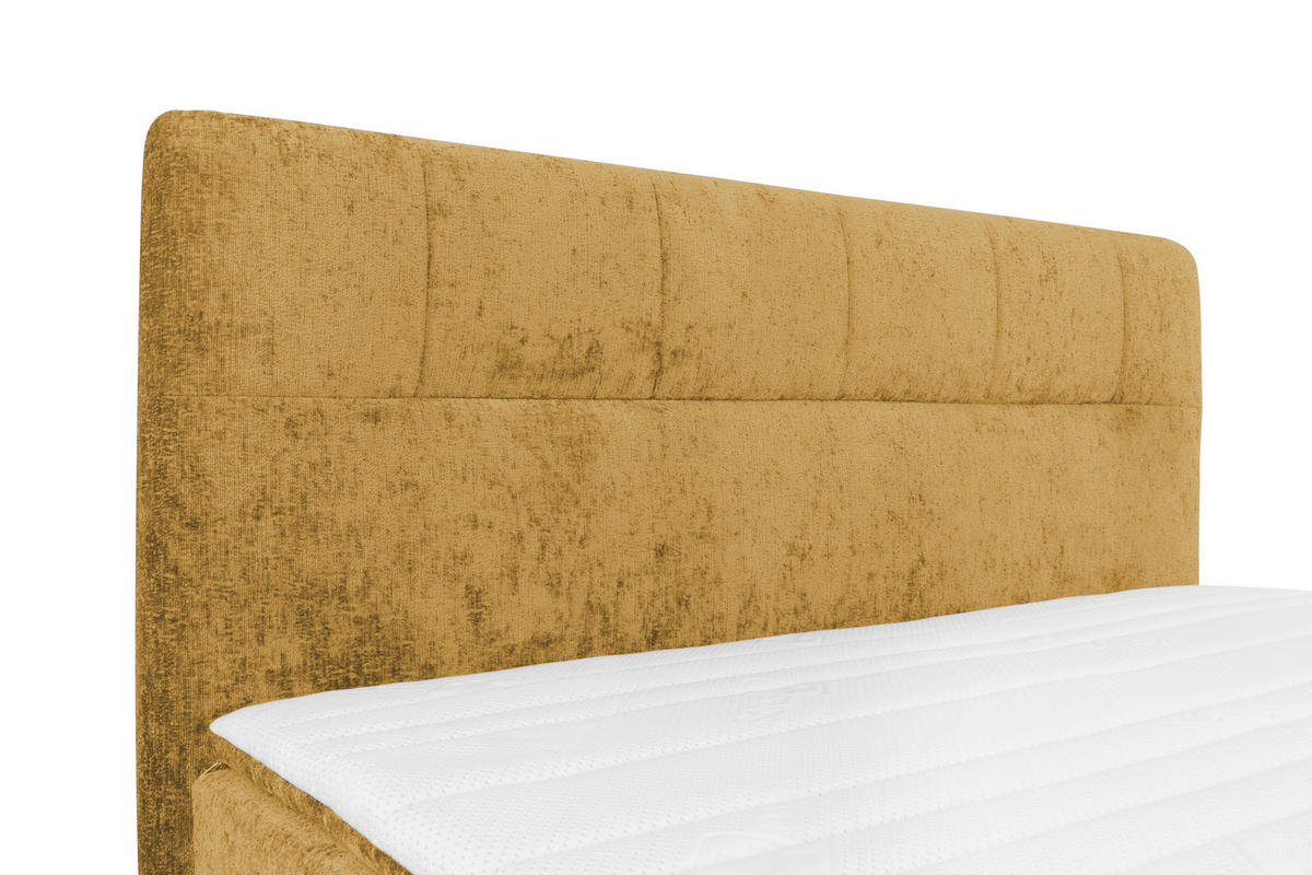 BOXSPRINGBETT 160/200 cm  in Currygelb  - Currygelb/Schwarz, Design, Textil/Metall (160/200cm) - Esposa
