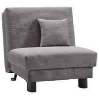 SCHLAFSESSEL Cord Grau    - Schwarz/Grau, Design, Textil/Metall (85/85/100cm) - Carryhome