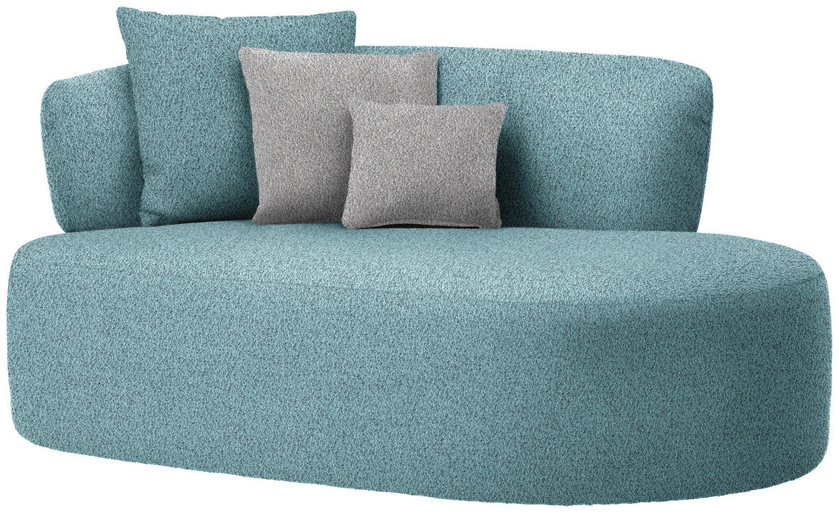 RÉCAMIERE  in Bouclé Schwarz, Türkis, Taupe  - Türkis/Taupe, MODERN, Kunststoff/Textil (166/86/105cm) - Hom`in