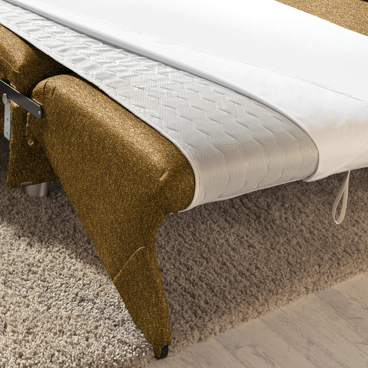 ECKSOFA  in Mikrovelours Senfgelb  227/208 cm  - Senfgelb/Alufarben, KONVENTIONELL, Textil/Metall (227/208cm) - Sedda