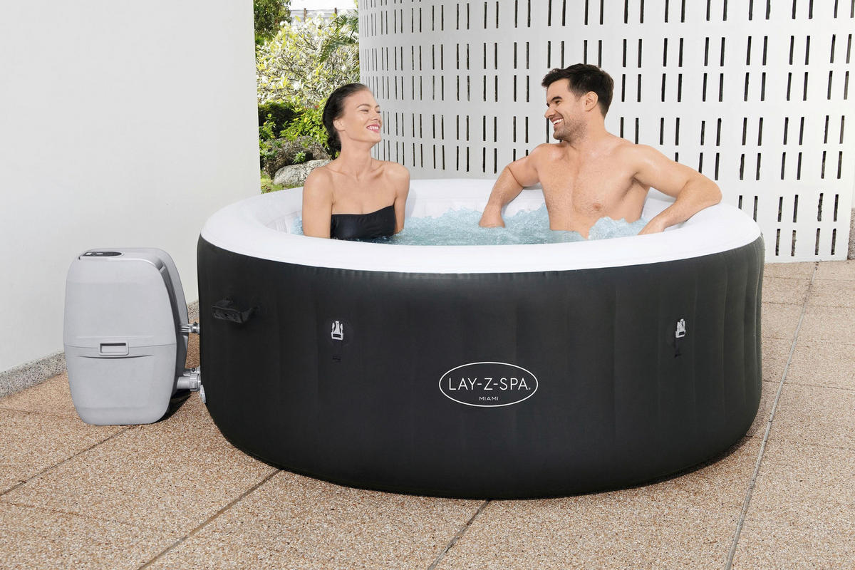 WHIRLPOOL LAY-Z-SPA MIAMI 60001 180/66 cm  - Schwarz, KONVENTIONELL, Kunststoff/Metall (180/66cm) - Bestway