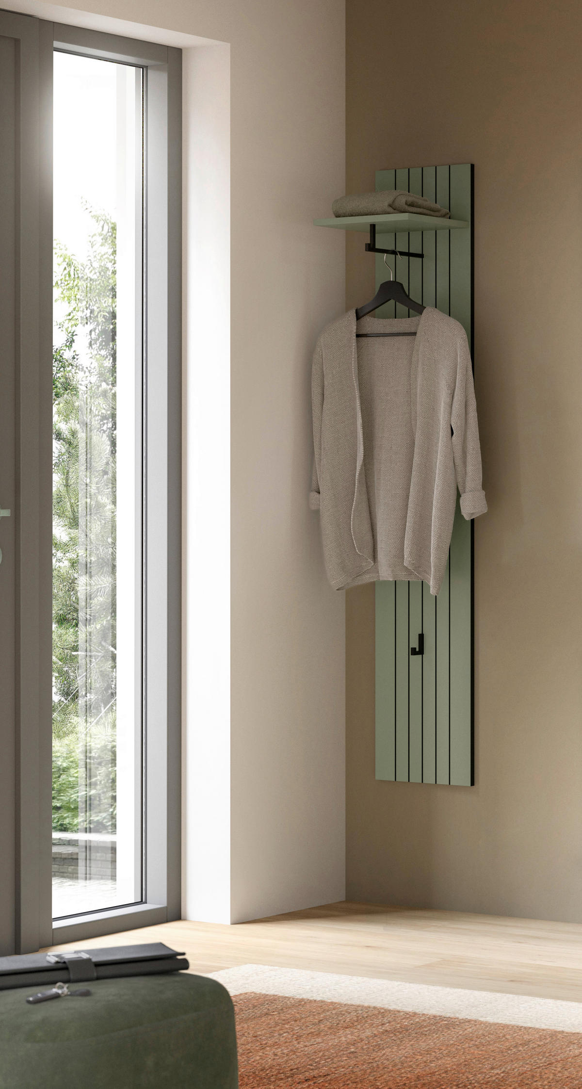 GARDEROBENPANEEL  in  - Graugrün, Design, Holzwerkstoff (31cm) - MID.YOU