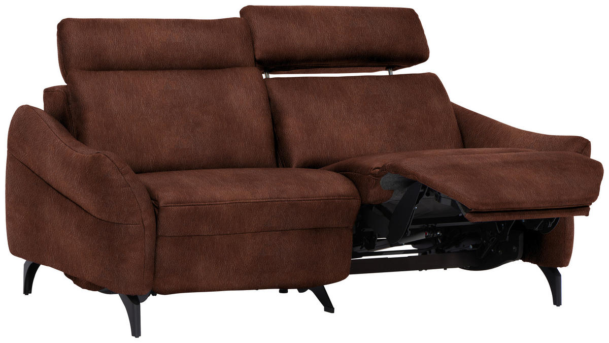 2-SITZER-SOFA in Leder Rotbraun  - Rotbraun/Anthrazit, Design, Leder/Metall (187/92/97cm) - Himolla Komfortklass