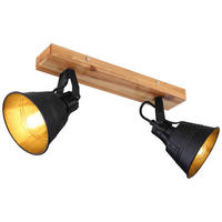 STRAHLER - Goldfarben/Schwarz, Natur, Holz/Metall (38/24cm) - Globo