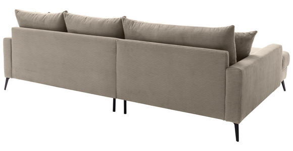 ECKSOFA  in Cord Taupe  173/280 cm  - Taupe/Schwarz, KONVENTIONELL, Textil/Metall (173/280cm) - Hom`in