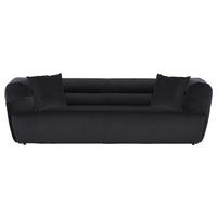 BIGSOFA Samt Schwarz  - Schwarz, KONVENTIONELL, Kunststoff/Textil (240/73/100cm) - Carryhome