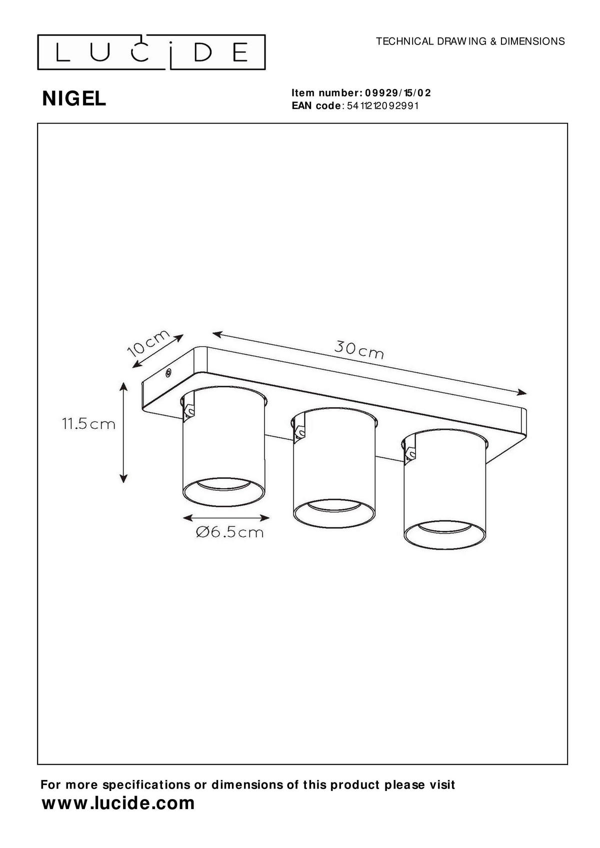 LED-STRAHLER Nigel 30/10/11.5 cm   - Messingfarben, KONVENTIONELL, Metall (30/10/11.5cm) - Lucide