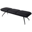 SITZBANK 200/49,5/50 cm Echtleder Schwarz  - Schwarz, Design, Leder/Metall (200/49,5/50cm) - Dieter Knoll
