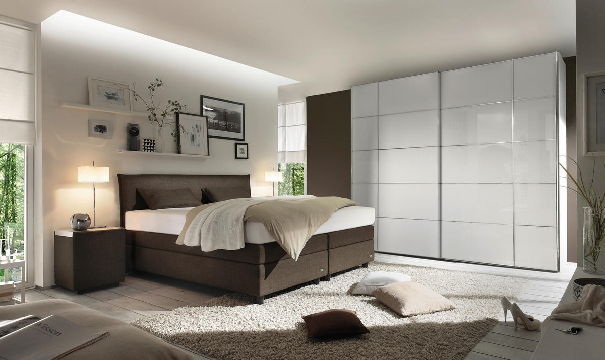 BOXSPRINGBETT 180/200 cm  in Anthrazit, Schwarz  - Anthrazit/Schwarz, Design, Kunststoff/Textil (180/200cm) - RUF Betten