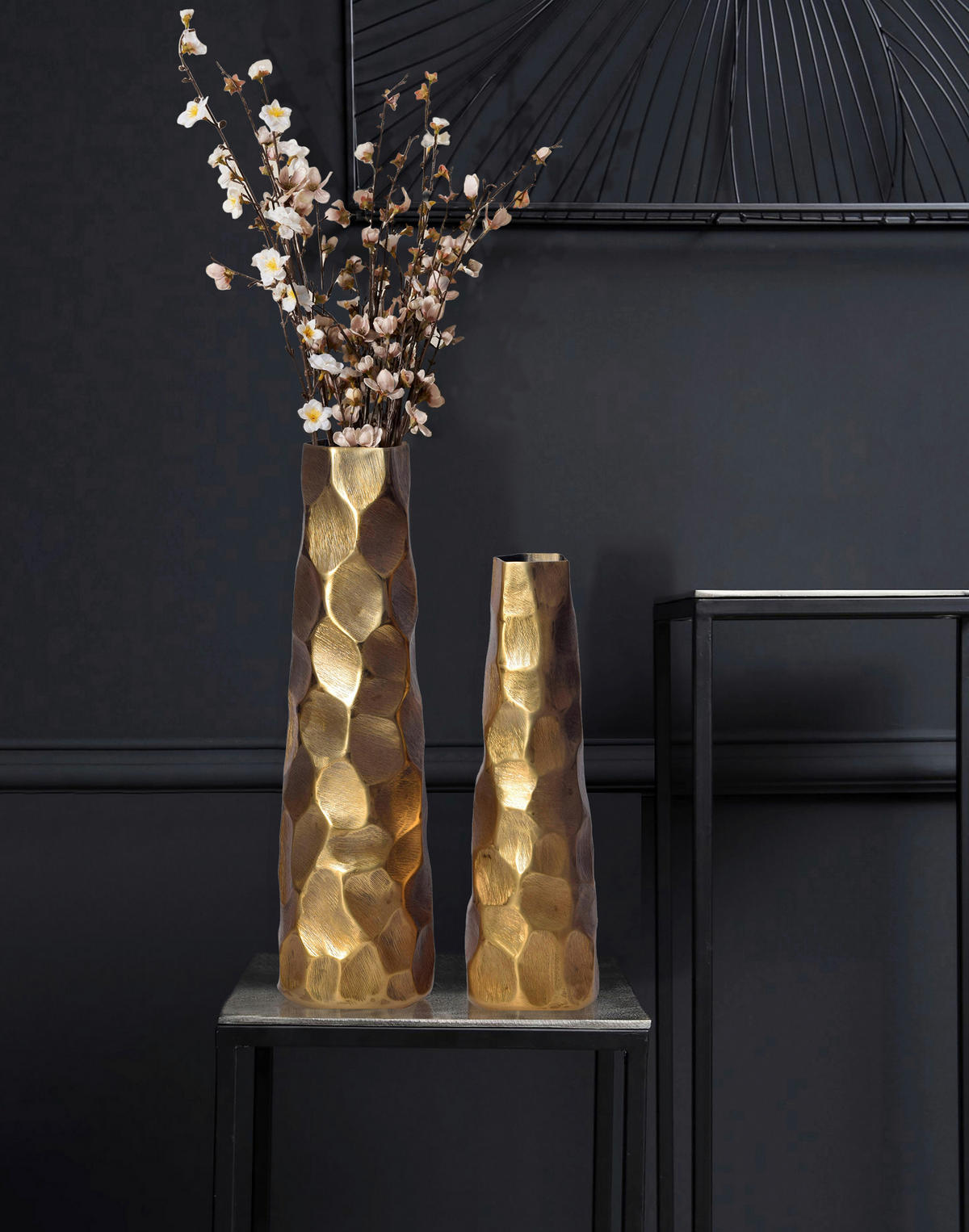 DEKOVASE  - Goldfarben, Design, Metall (15/48,5/15cm) - Livetastic