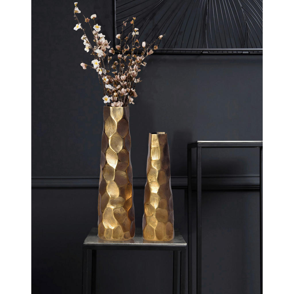 Thumbnail - Livetastic Dekovase, Gold, Metall, rund, 15x48.5x15 cm, stehend, zum Stellen, handgemacht, auch für frische Blumen geeig...