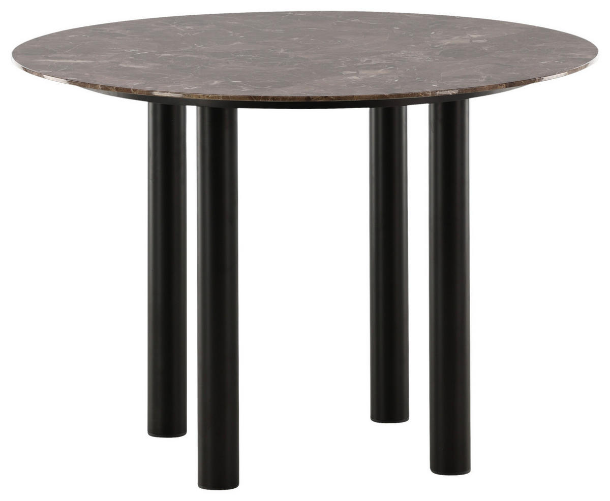 ESSTISCH furniert Schwarz, Dunkelbraun  - Dunkelbraun/Schwarz, Design, Holzwerkstoff/Metall (106/106/75cm) - Livetastic