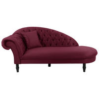 RÉCAMIERE 216/91/103 cm  in Velours Rot  inkl.  - Rot/Schwarz, Design, Holz/Textil (216/91/103cm) - MID.YOU
