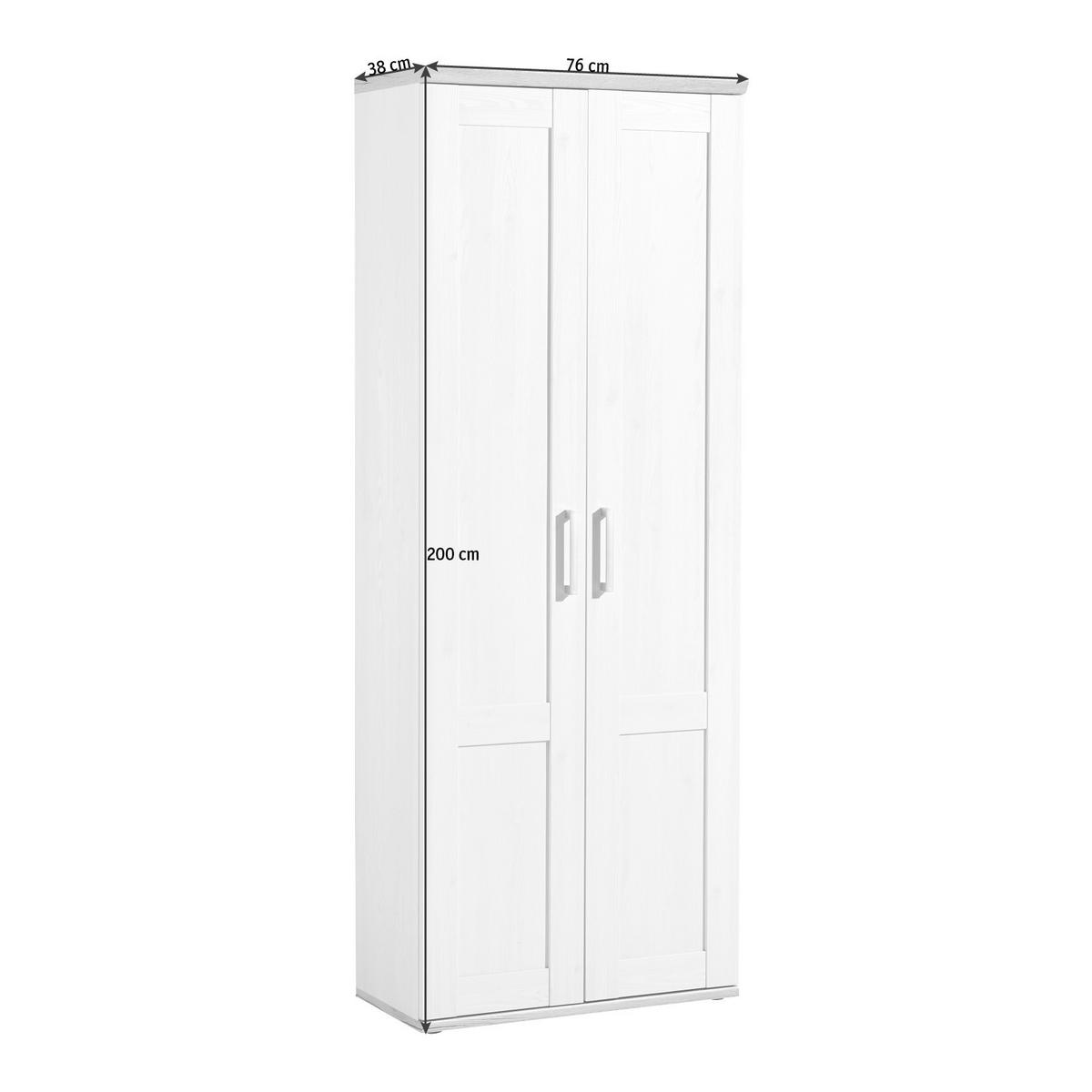SKŘÍŇ NA ODĚV, bílá, 76/200/38 cm - bílá/barvy dubu, Design, kompozitní dřevo/plast (76/200/38cm) - Xora